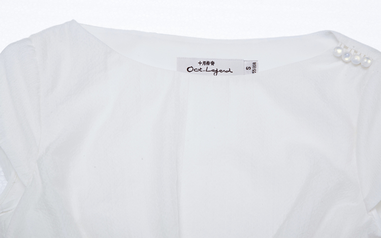 
                                        十月传奇气质新款韩版系带衬衣职业通勤OL短袖衬衫SSC304001 白色 XXL                