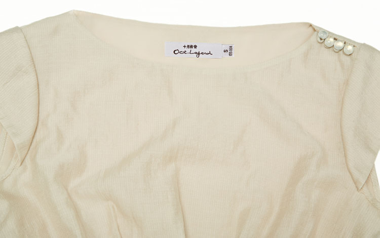 
                                        十月传奇气质新款韩版系带衬衣职业通勤OL短袖衬衫SSC304001 白色 XXL                