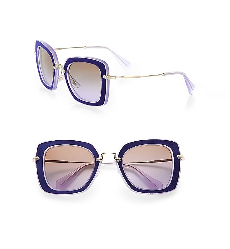 缪缪miu miu 女式太阳镜 blue violet q00185825