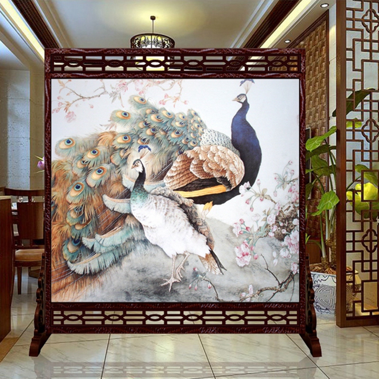 
                                        私人定制 中式镂空雕花屏风 玄关办公室隔断 摄影  木质双面 1-1 180*180cm                