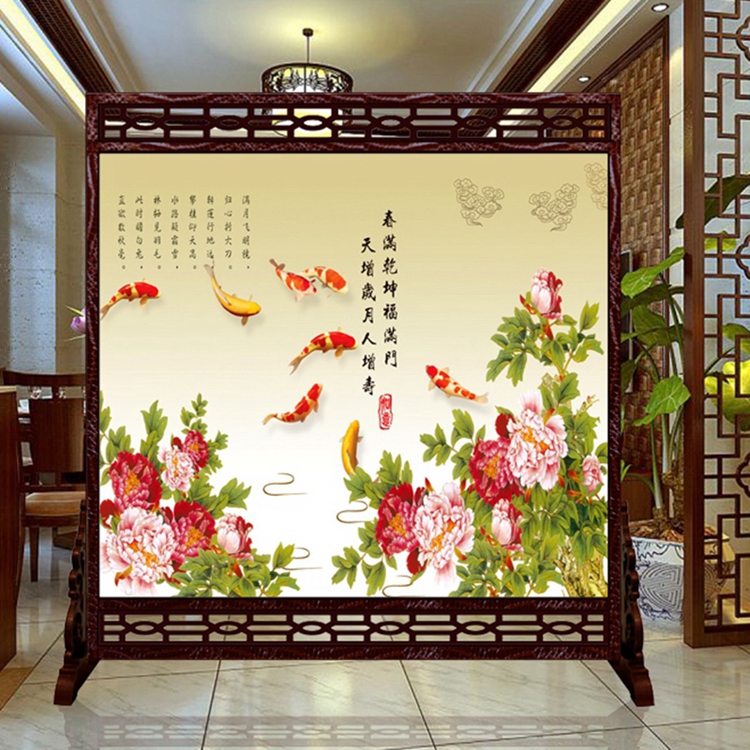 
                                        私人定制 中式镂空雕花屏风 玄关办公室隔断 摄影  木质双面 1-1 180*180cm                