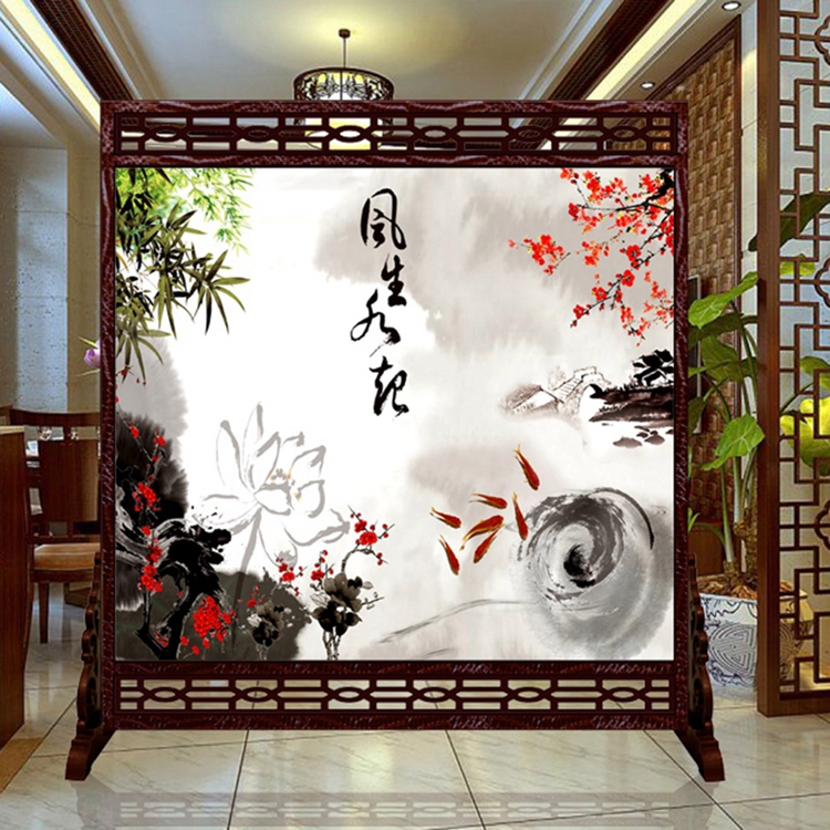 
                                        私人定制 中式镂空雕花屏风 玄关办公室隔断 摄影  木质双面 1-1 180*180cm                
