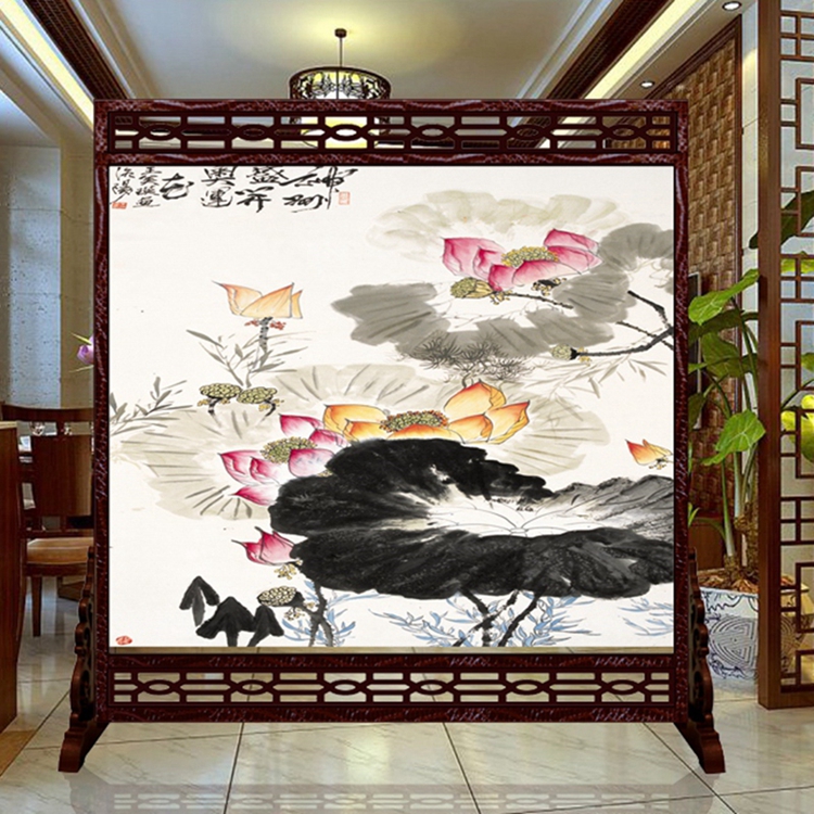 
                                        私人定制 中式镂空雕花屏风 玄关办公室隔断 摄影  木质双面 1-1 180*180cm                