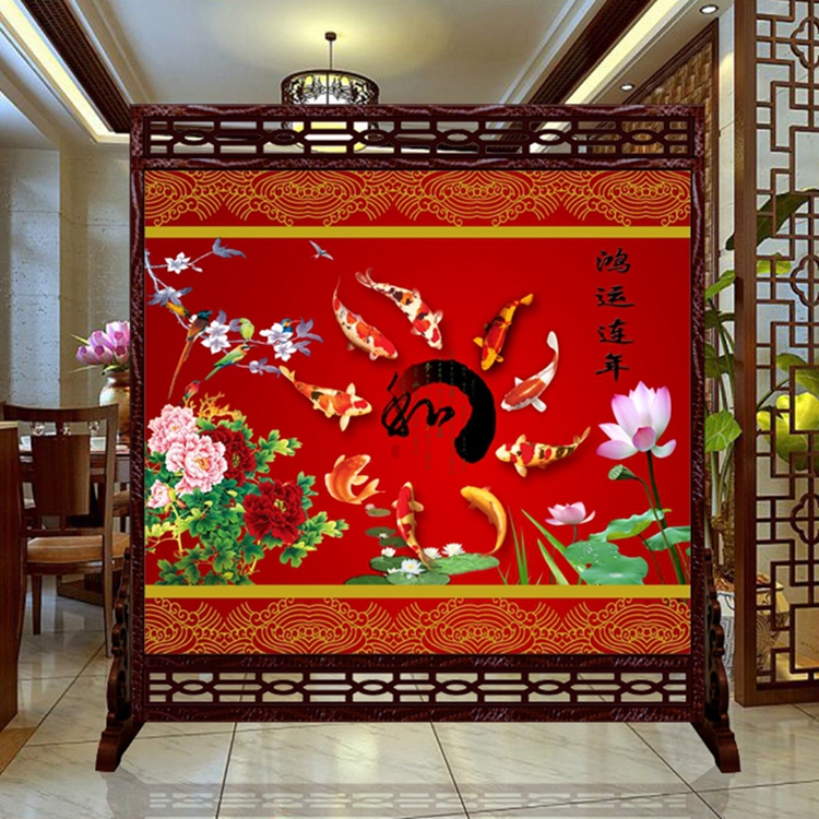 
                                        私人定制 中式镂空雕花屏风 玄关办公室隔断 摄影  木质双面 1-1 180*180cm                