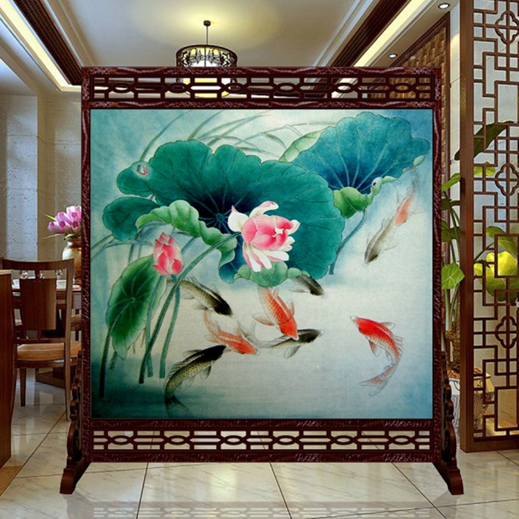 
                                        私人定制 中式镂空雕花屏风 玄关办公室隔断 摄影  木质双面 1-1 180*180cm                