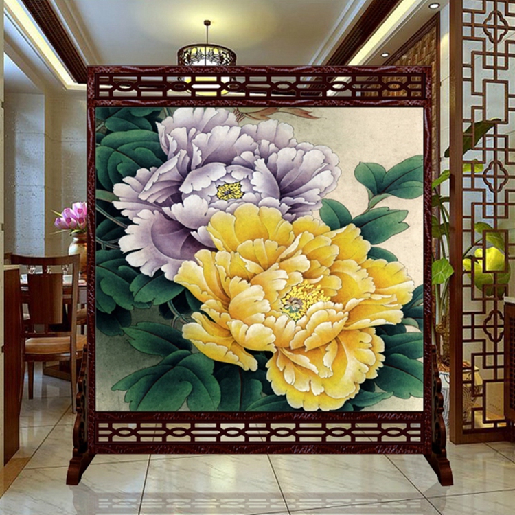 
                                        私人定制 中式镂空雕花屏风 玄关办公室隔断 摄影  木质双面 1-1 180*180cm                