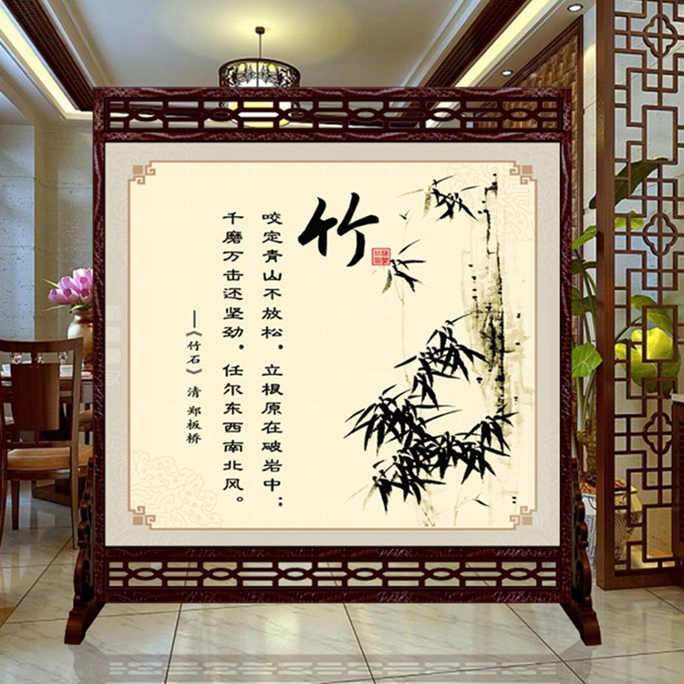
                                        私人定制 中式镂空雕花屏风 玄关办公室隔断 摄影  木质双面 1-1 180*180cm                