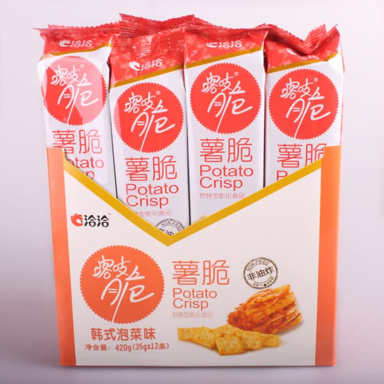 洽洽喀吱脆薯片(韩式泡菜味) 整盒12袋*35克