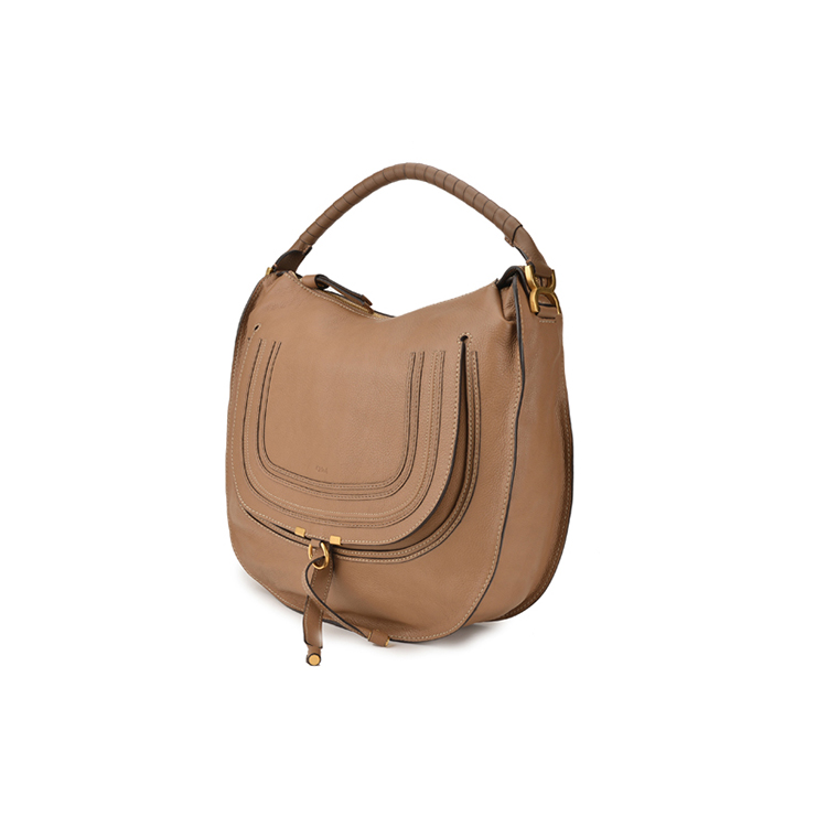 chloe 克洛伊 深卡其色牛皮单肩风琴包