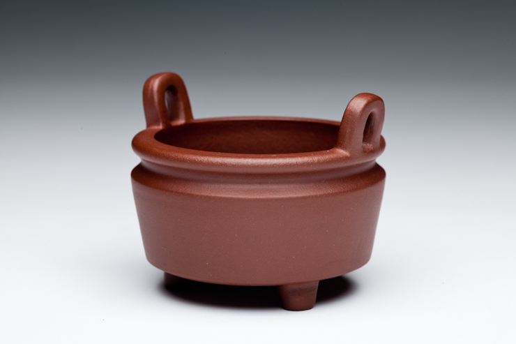 华盛和 三脚微型紫砂香炉 清水泥