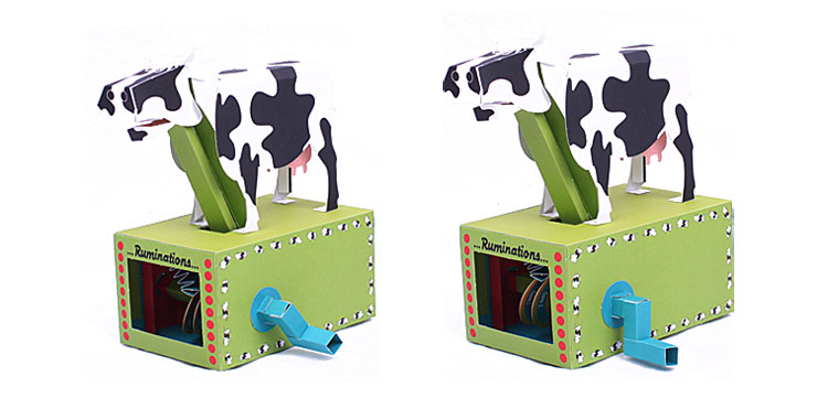 立体折纸 小牛吃草 手工立体拼装玩具 3d拼装模型 创意生日礼物 儿童