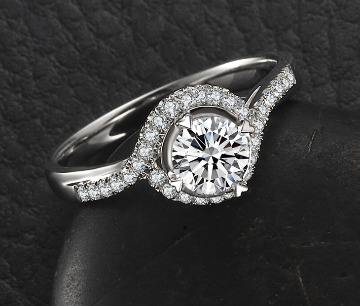 doido爱度钻石 18k白金70分钻石女戒/结婚钻戒