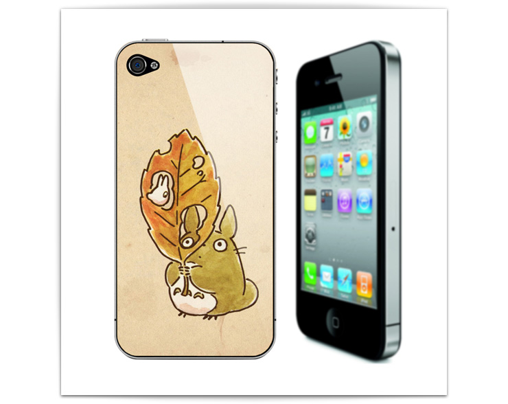 skinat iphone4/4s手机背面贴纸 贴膜 龙猫叶叶