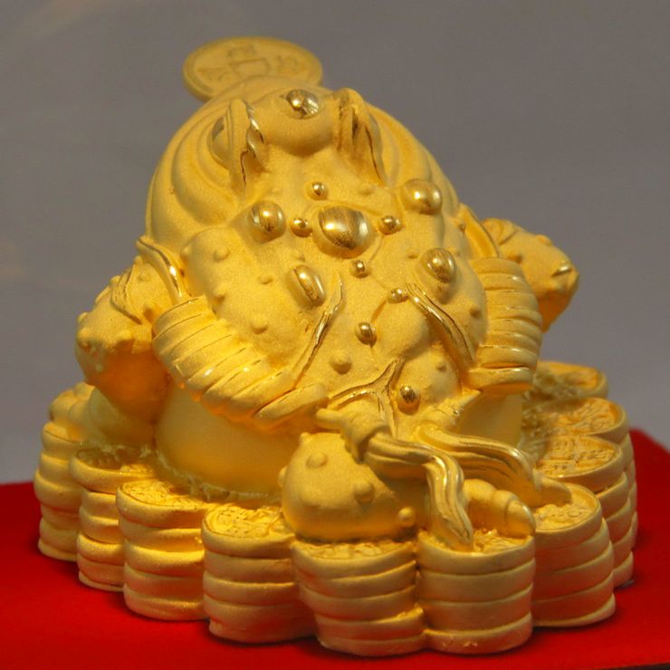 德宝城千足铸金工艺礼品 镇宅招财礼品 家居装饰摆件 金蟾