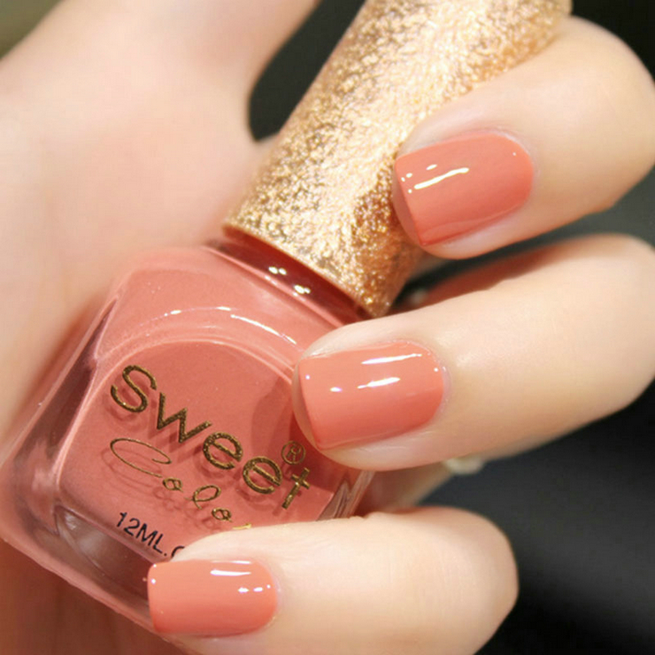 sweet color环保指甲油 糖果色漆光实色系列 柔和粉-s003 12ml