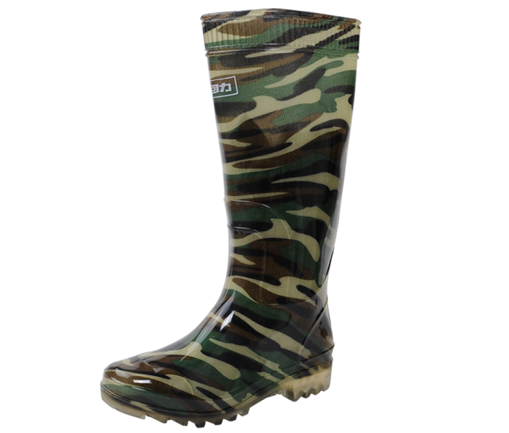 回力warrior 男士套鞋迷彩牛筋防水胶鞋迷彩插秧鞋807