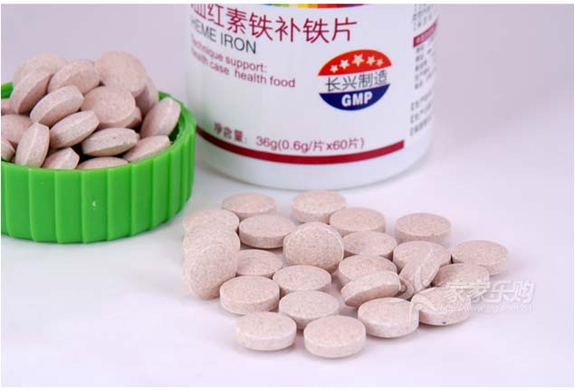 长兴牌血红素铁补铁片 600mg*60片/瓶