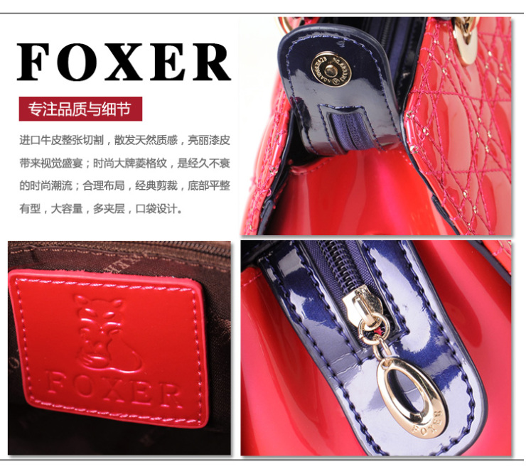 金狐狸foxer时尚女士牛皮手提包905016f 2a
