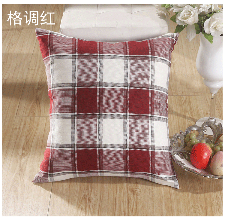 米嘟家纺 麻纱抱枕（含芯）抱枕套 55*55cm 可机洗 汽车靠垫办公室抱枕 格调绿 55cm*55cm抱枕芯