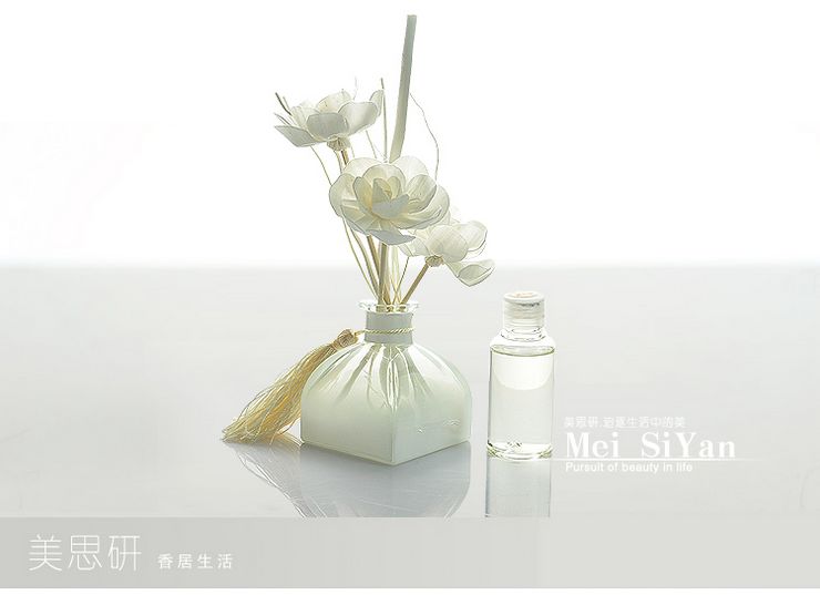 美思研 梦幻飘雪无火香薰精油礼盒套装自然挥发香熏不含酒精 梦幻飘雪紫色 青竹