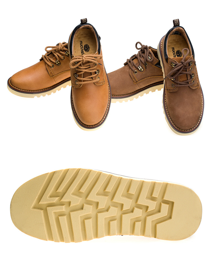 木村树新款牛皮男式休闲鞋m2716102 暗棕 42