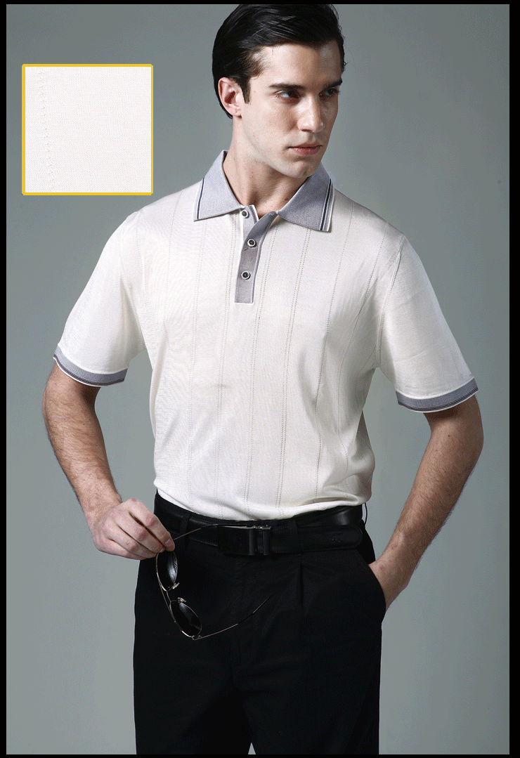 意大利 romaster 罗马世家 男士白色套头款翻领短袖t恤 rc312111 180