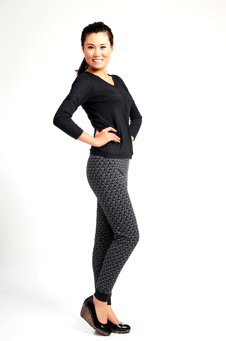 羊老大棉质纯羊毛防寒裤12k102 黑底灰绿格 165/72a