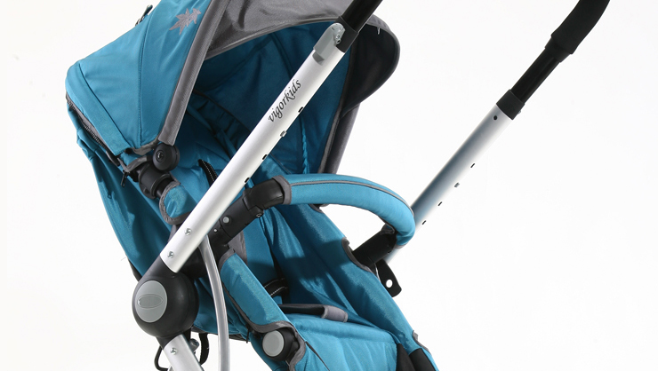 viki威凯s301三轮可换向铝合金手推车童车婴儿车 红色