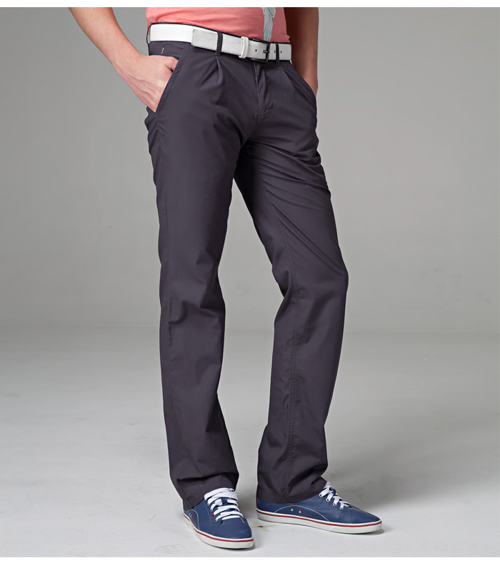 卡宾cabbeen纯棉男士低腰窄直筒休闲裤f/3112126033