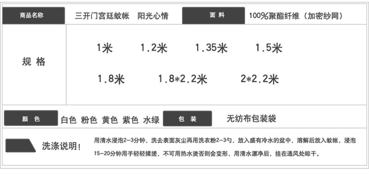 优一佳 宫廷公主三开门 不锈钢管加密落地 学生蚊帐 阳光心情水绿2米床