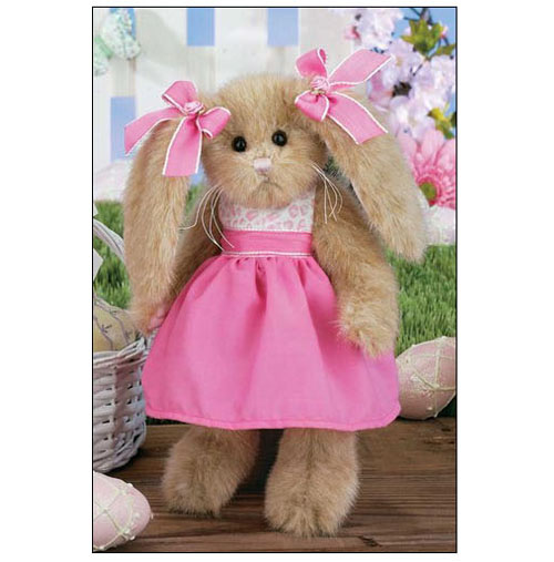 新品美国贝瑞bearington10寸粉色花裙垂耳朵泰迪兔/兔子毛绒公仔