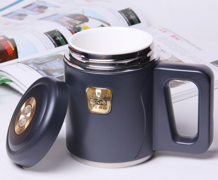 银杏世宝 骨瓷办公保温杯 sy-005 520ml 藏蓝