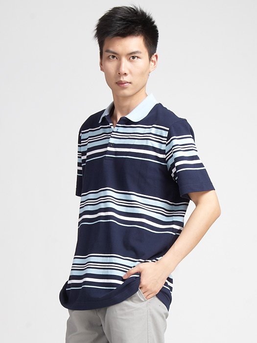 hadley哈德利全棉色织珠地网眼男士经典polo衫12-st11侧面图