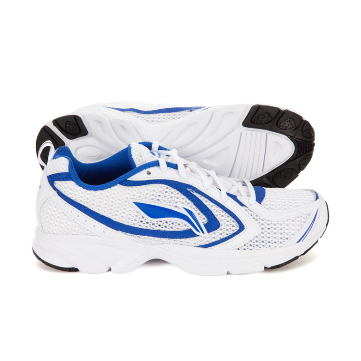 李宁男子网面透气轻质跑鞋 arbg077-1 白色系 11