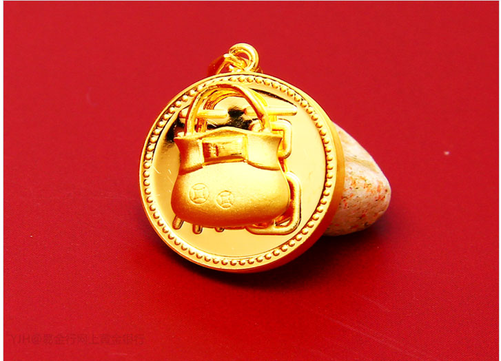 易金行 黄金小背包吊坠 时来运转背包吊坠 999千足金项坠24k黄金正品