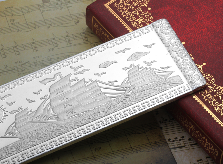 古琅士珠宝gulanceag999千足银银条一帆风顺投资银条100克gyt0001