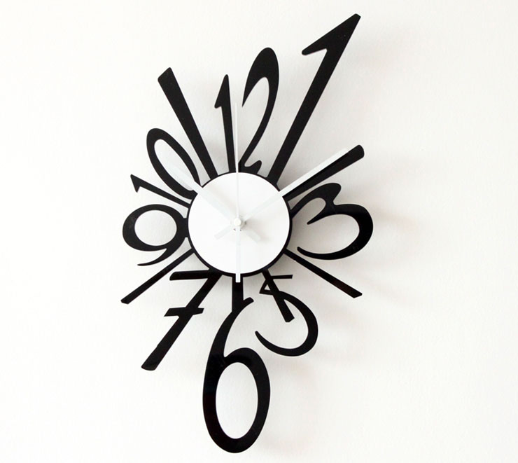 百易尚品 出口余单 艺术创意挂钟表时钟--黑色变形钟