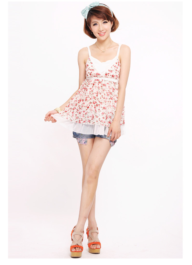 商品编号 wn01387 产品名称 ranzukiy瑞卡依 夏装 性感吊带雪纺衫