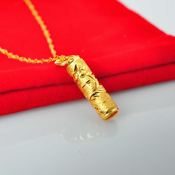 天鑫金店 999千足金吊坠 刻面龙抱柱 香水桶(约2.36克)