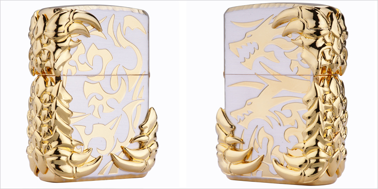 芝宝zippo打火机sc0427 五面镀金三爪金龙 蚀刻镀金 (限量1000限量号