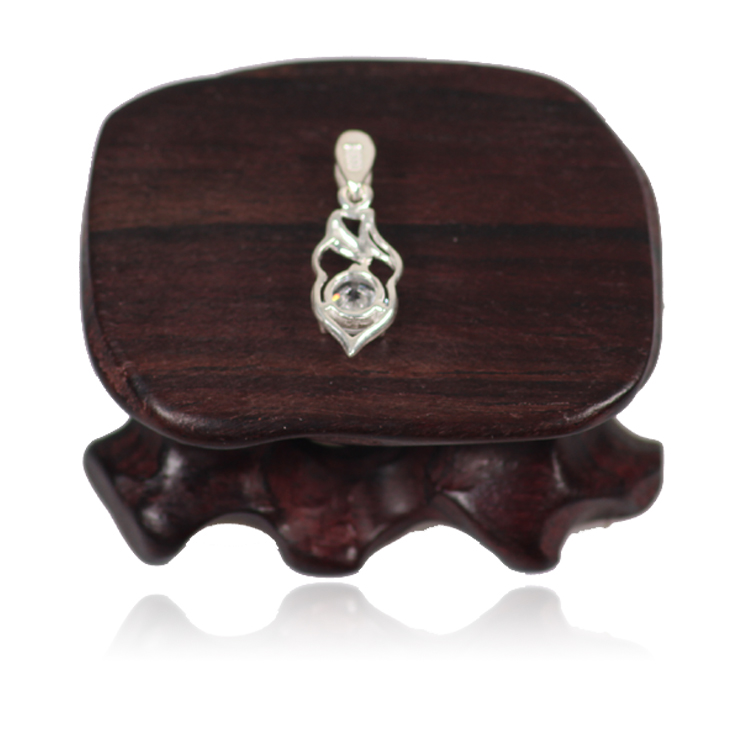 苗丽珠宝 锆石镶银吊坠今生缘(ml-1154)送925纯银链条