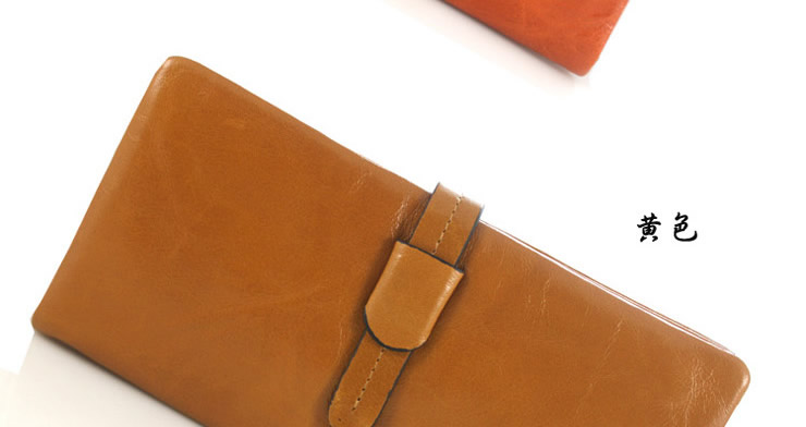 梵莱斯卡新款女式长款牛油皮钱包真皮手包卡包钥匙包2148 黑色