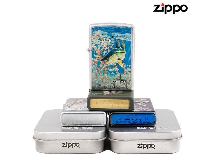 芝宝zippo打火机 磨砂 哑漆 蓝冰 彩印 套装 盖·哈维 海洋生物1