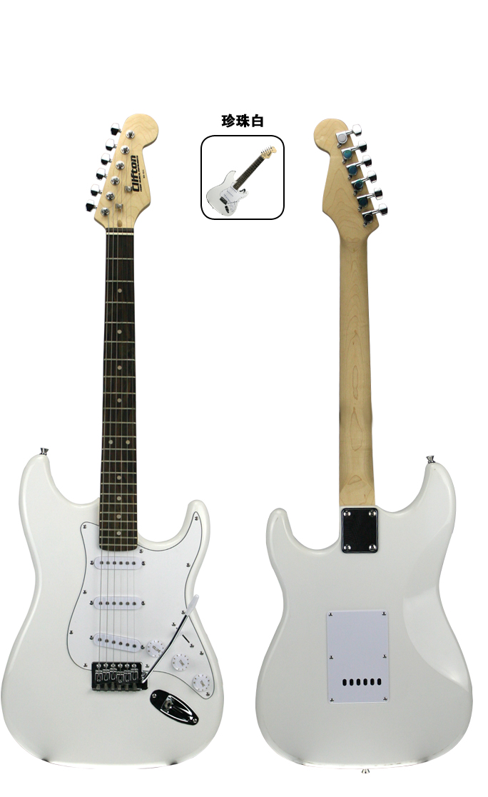 【米弗斯乐器】电吉他-德国clifton 39寸缺角经典入门级电吉他(珍珠白
