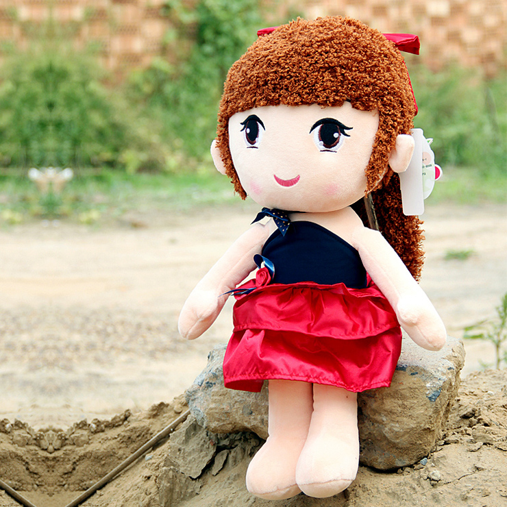 红泡泡绿果果 小小公主50cm 礼服款三色可选 毛绒玩具 女生礼物 玫红