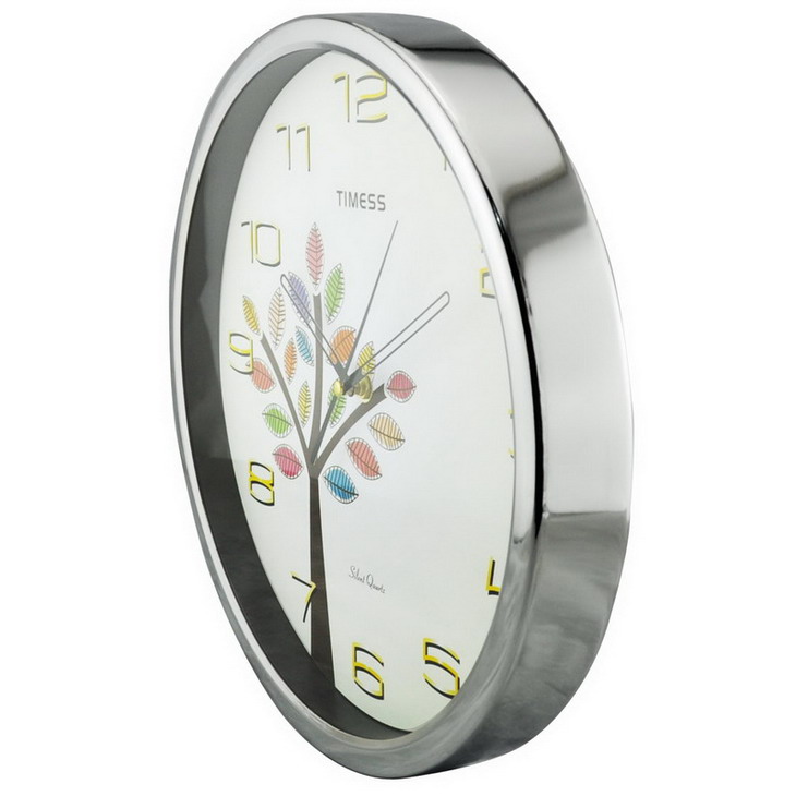 [支持货到付款]timess timess 天美时 缤纷树12寸超静音金属挂钟 t
