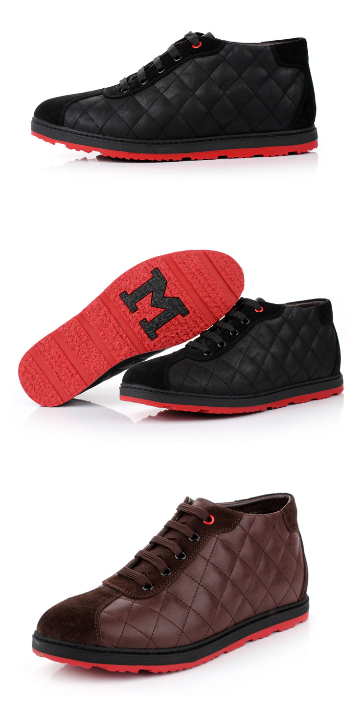 欢乐袋鼠 冬季潮流男士保暖鞋雪地靴男靴流行男鞋板鞋男款 95070 黑色