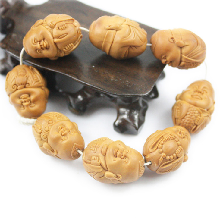 尚鸿缘 天然橄榄核雕手串手链 精雕 【八宝童子】木易