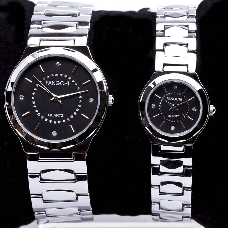 美食饮品 手表钟表 手表钟表 礼品 鹏志(pangchi)全钢双圈石英情侣对