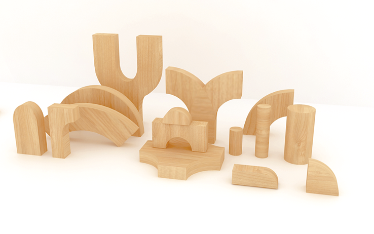 规格:348 块  材质:橡胶木  348 块实心积木属建构素材性玩具,能充分